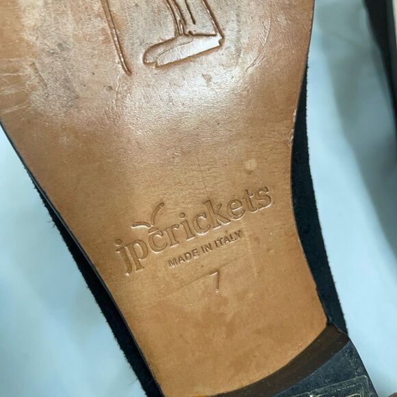 JP Crickets UT Longhorn Loafers Men’s 7 Black Suede Smoking Slippers Texas $328 - Picture 12 of 14